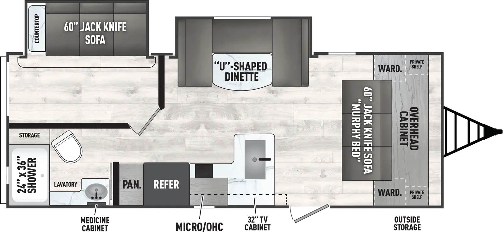 Viking Travel Trailers 22BHSR Floorplan